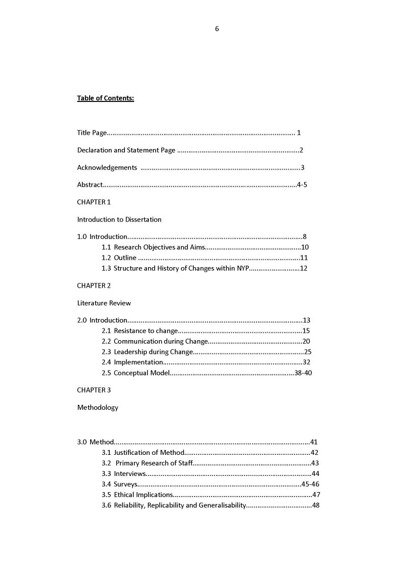 mba thesis number of pages