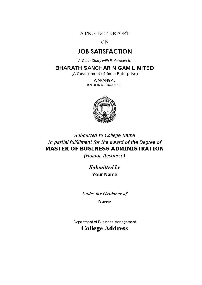 mba dissertation on job satisfaction