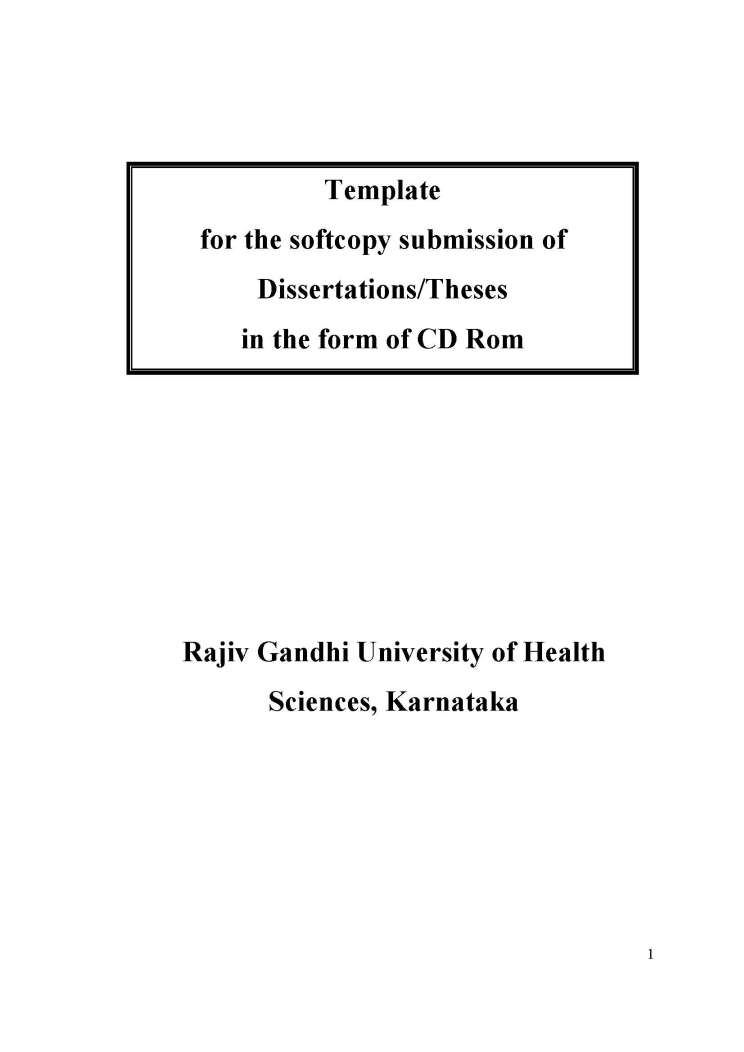 rguhs bangalore thesis